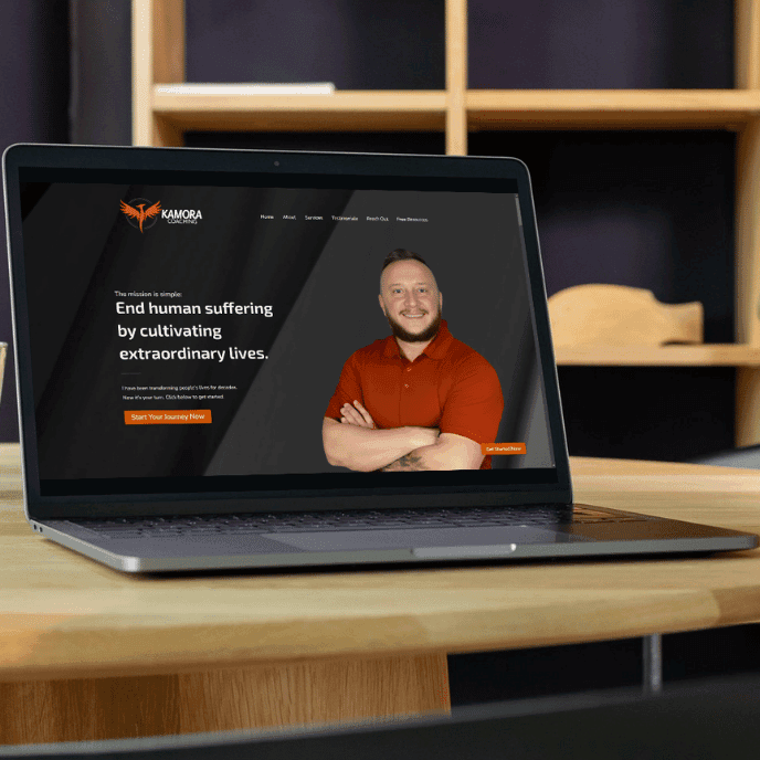 Laptop Website Mockup: Kamora Coaching